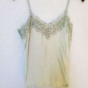 Pastel olive green lace cami tank